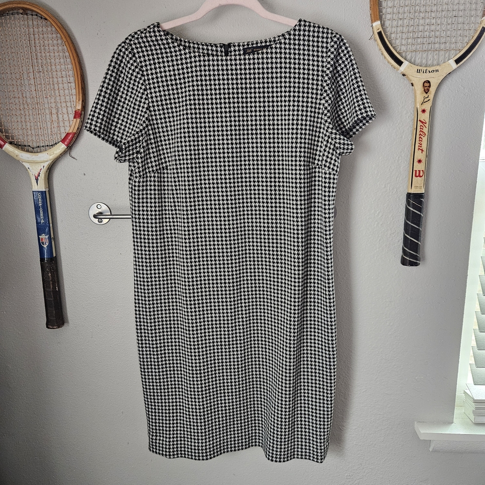 Brooks Brothers Black and White Houndstooth Dress